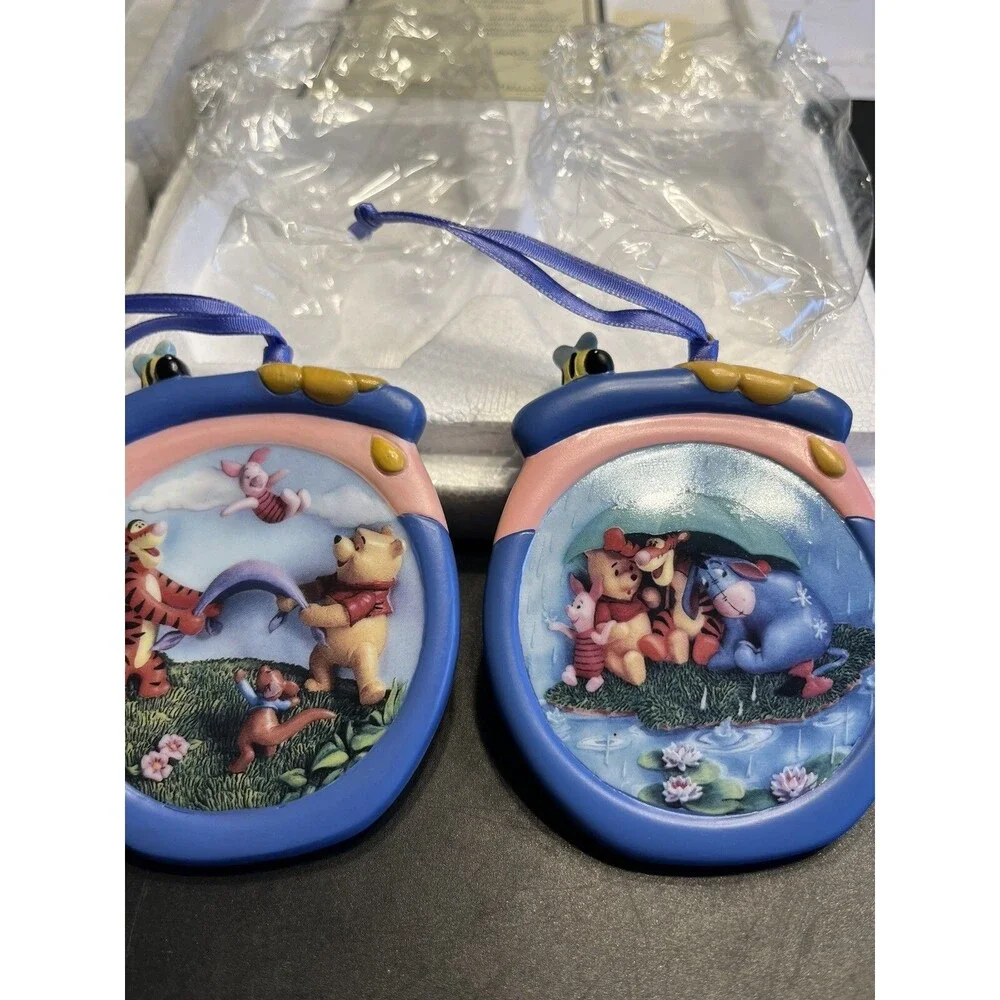 Disney Winnie the Pooh Bradford Editions Ornaments 4pc ~ A-04465 & A-08874